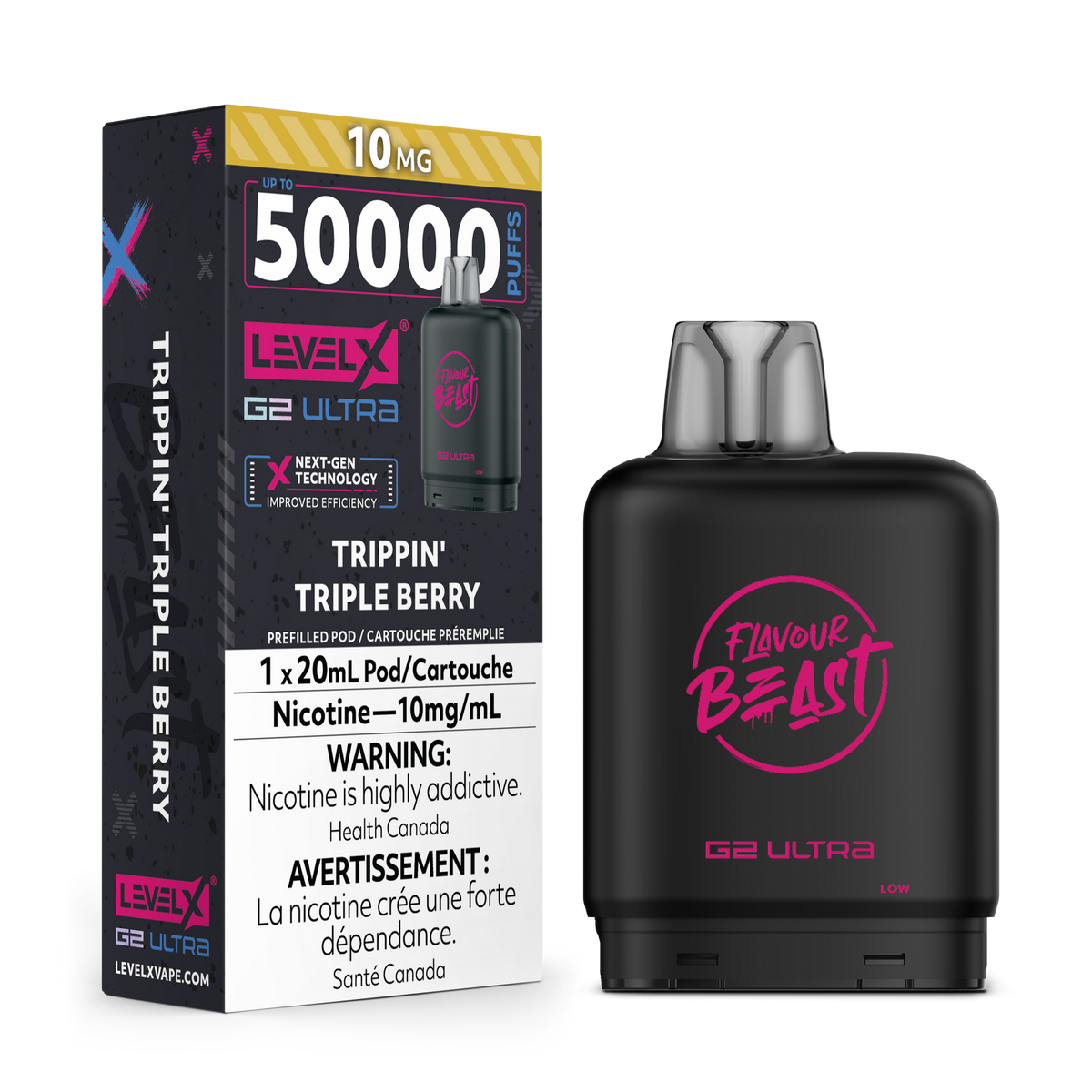 LEVEL X G2 ULTRA 50K TRIPPIN' TRIPLE BERRY 10MG