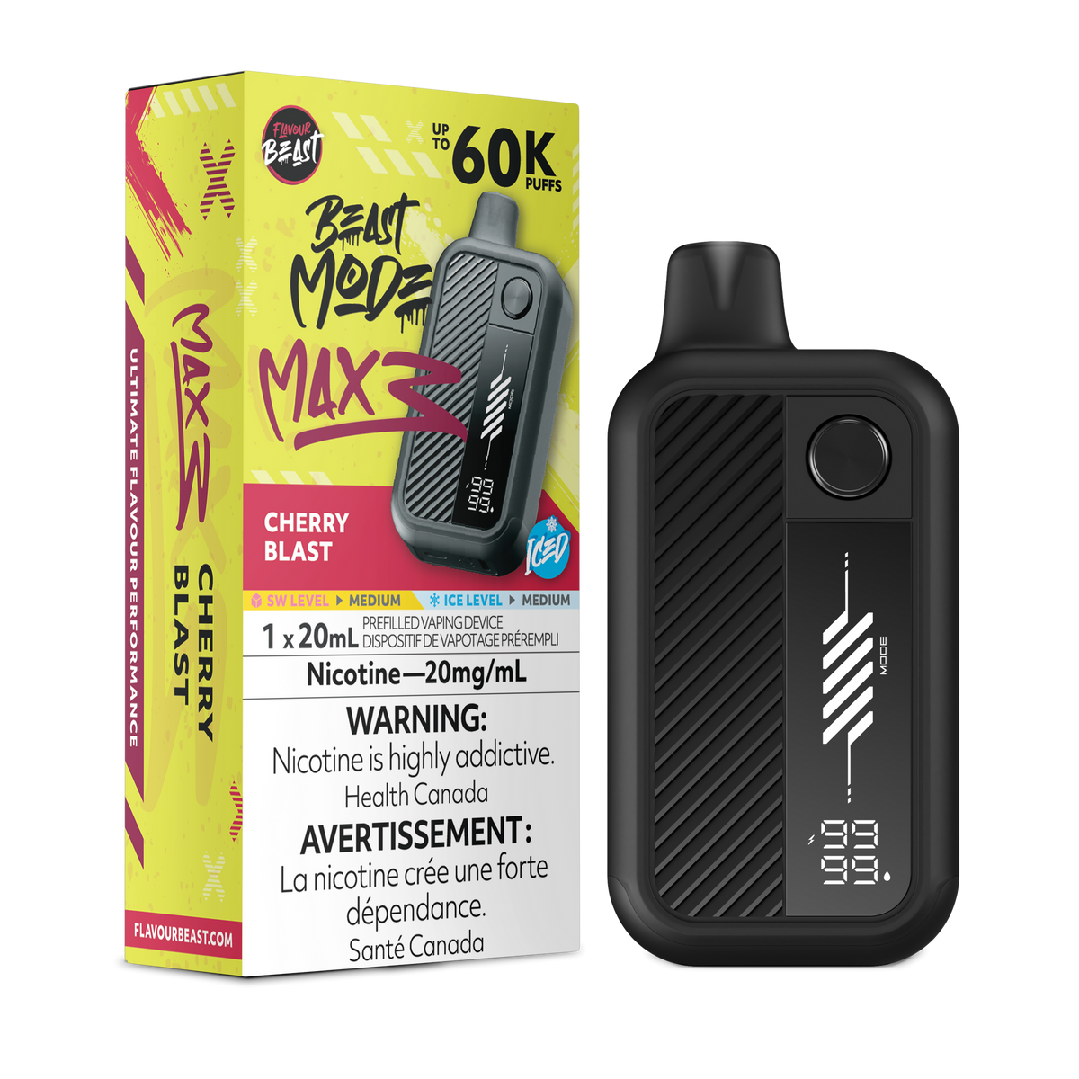 BEAST MODE MAX 3 60K CHERRY BLAST ICE 20MG