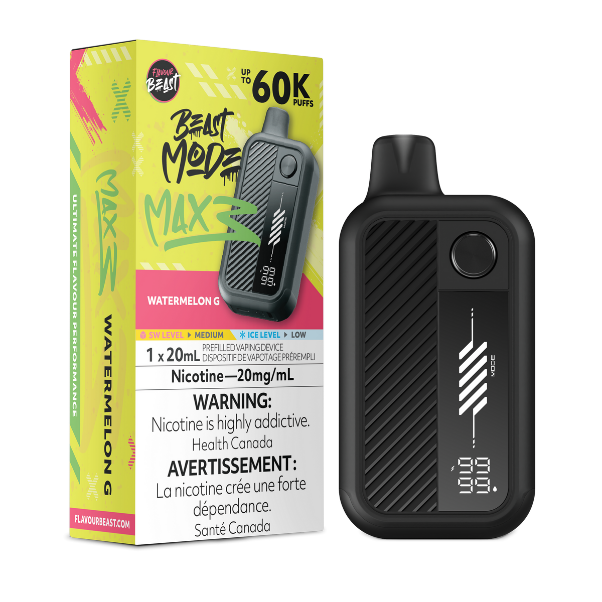 BEAST MODE MAX 3 60K WATERMELON G 20MG