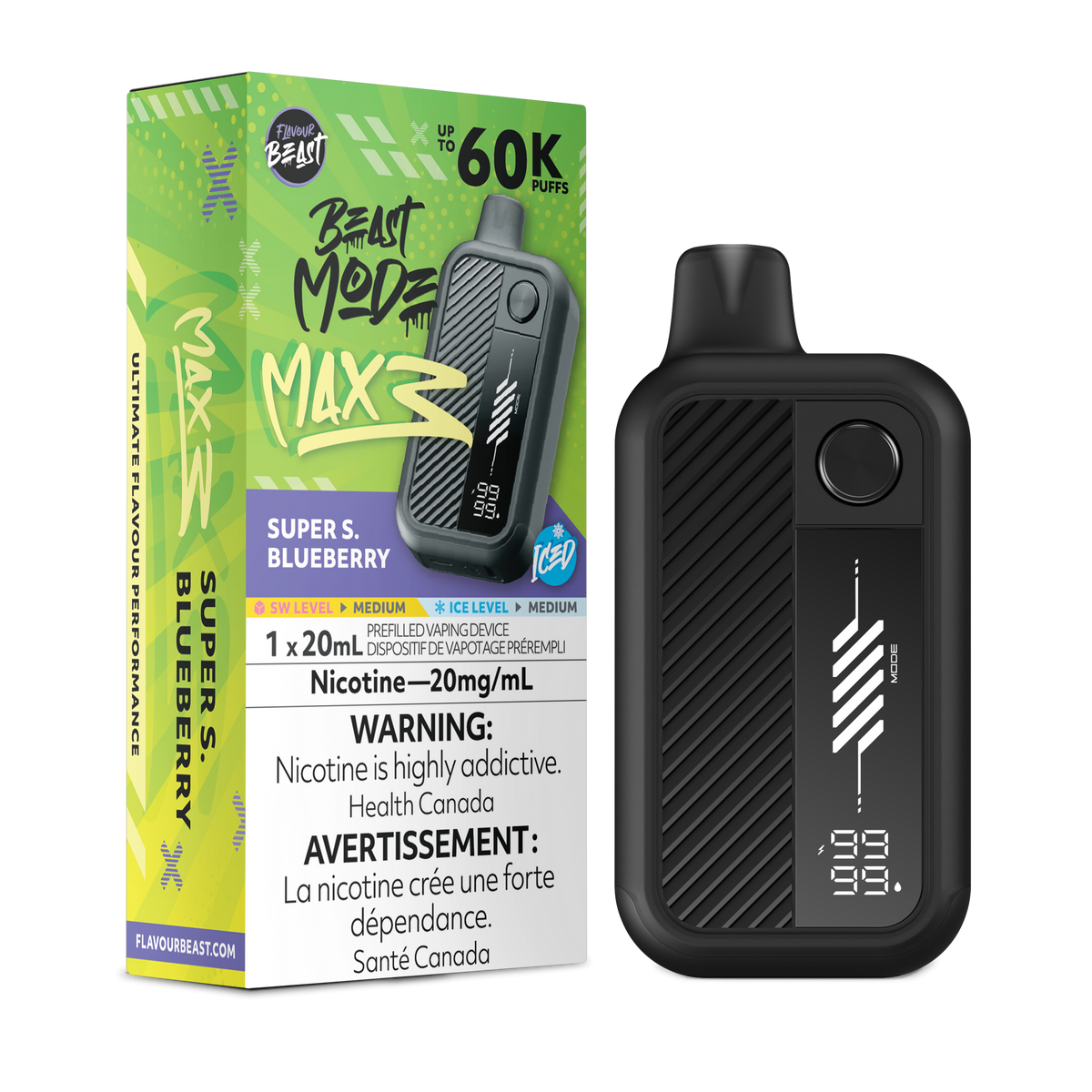 BEAST MODE MAX 3 60K SUPER S. BLUEBERRY ICE 20MG