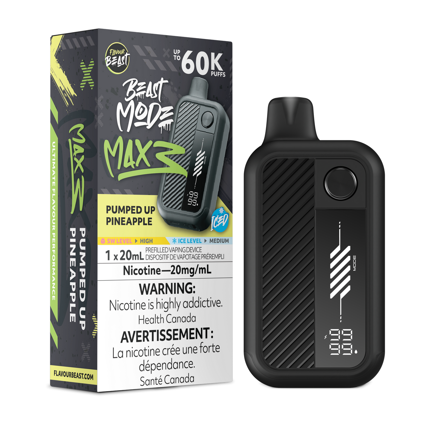 BEAST MODE MAX 3 60K PUMPED UP PINEAPPLE ICE 20MG