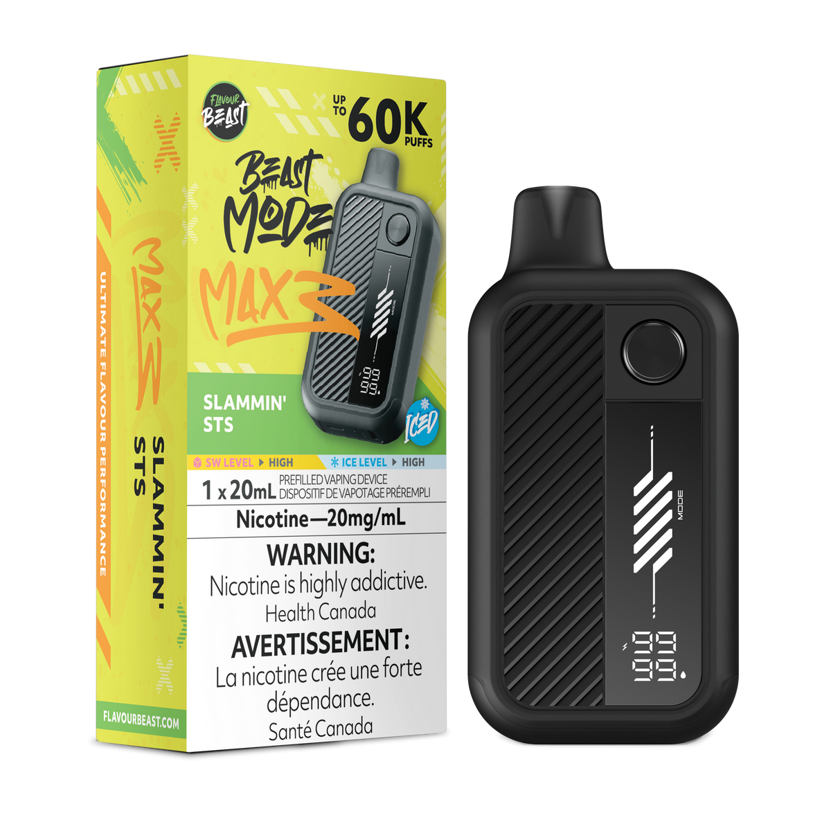 BEAST MODE MAX 3 60K SLAMMIN' STS ICE 20MG