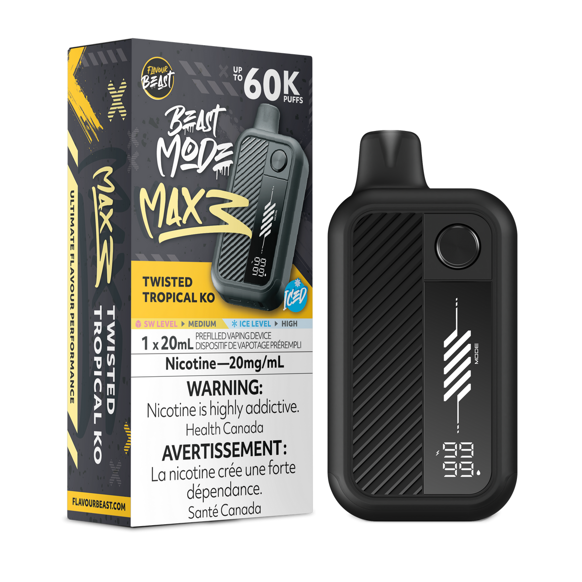 BEAST MODE MAX 3 60K TWISTED TROPICAL KO ICE 20MG