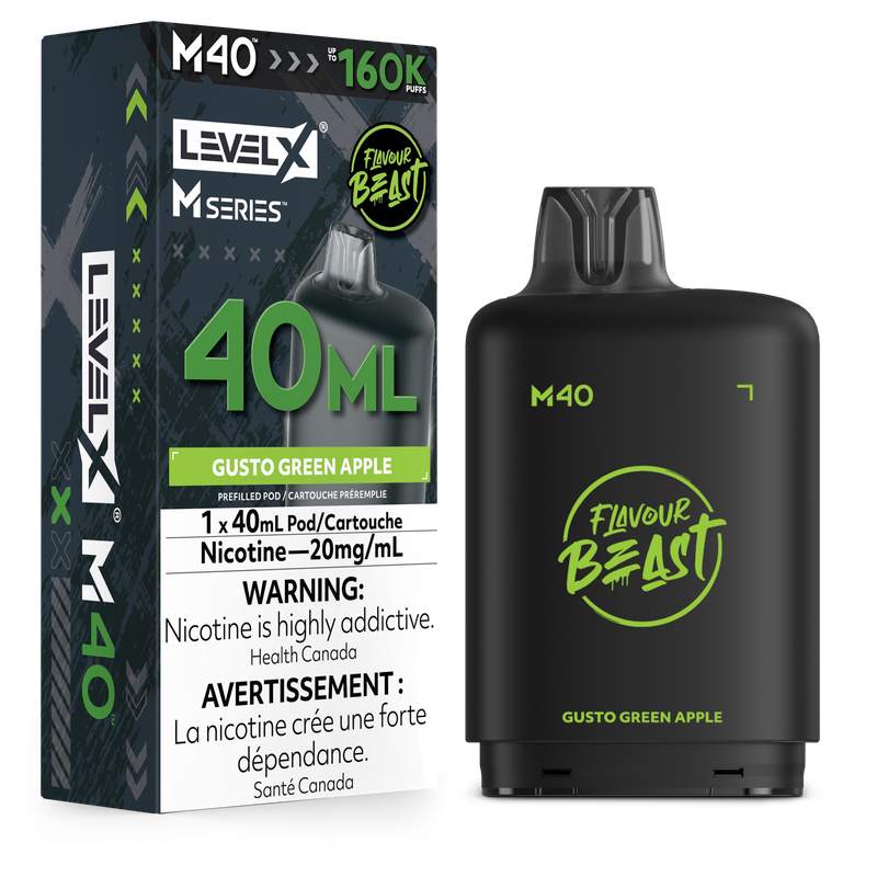 LEVEL X M SERIES 160K GUSTO GREEN APPLE 20MG