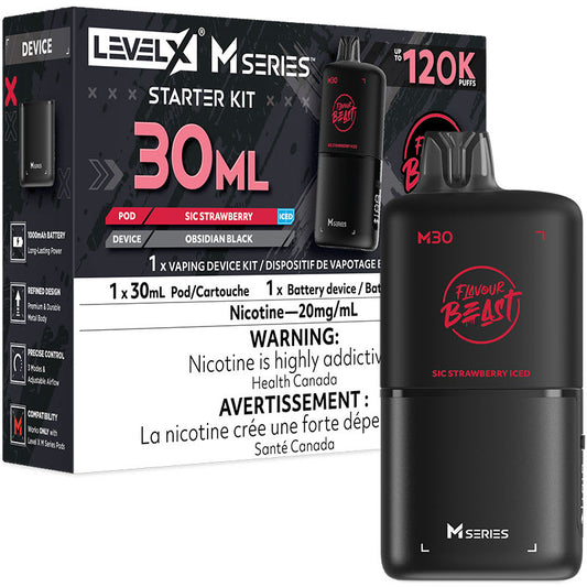 LEVEL X M SERIES STARTER KIT 120K SIC STRAWBERRY ICE 20MG