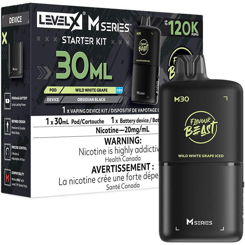 LEVEL X M SERIES STARTER KIT 120K WILD WHITE GRAPE ICE 20MG