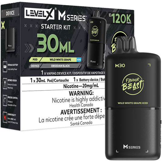LEVEL X M SERIES STARTER KIT 120K WILD WHITE GRAPE ICE 20MG