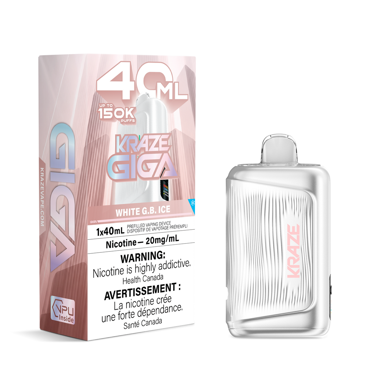 KRAZE GIGA 150K WHITE G.B ICE 20MG