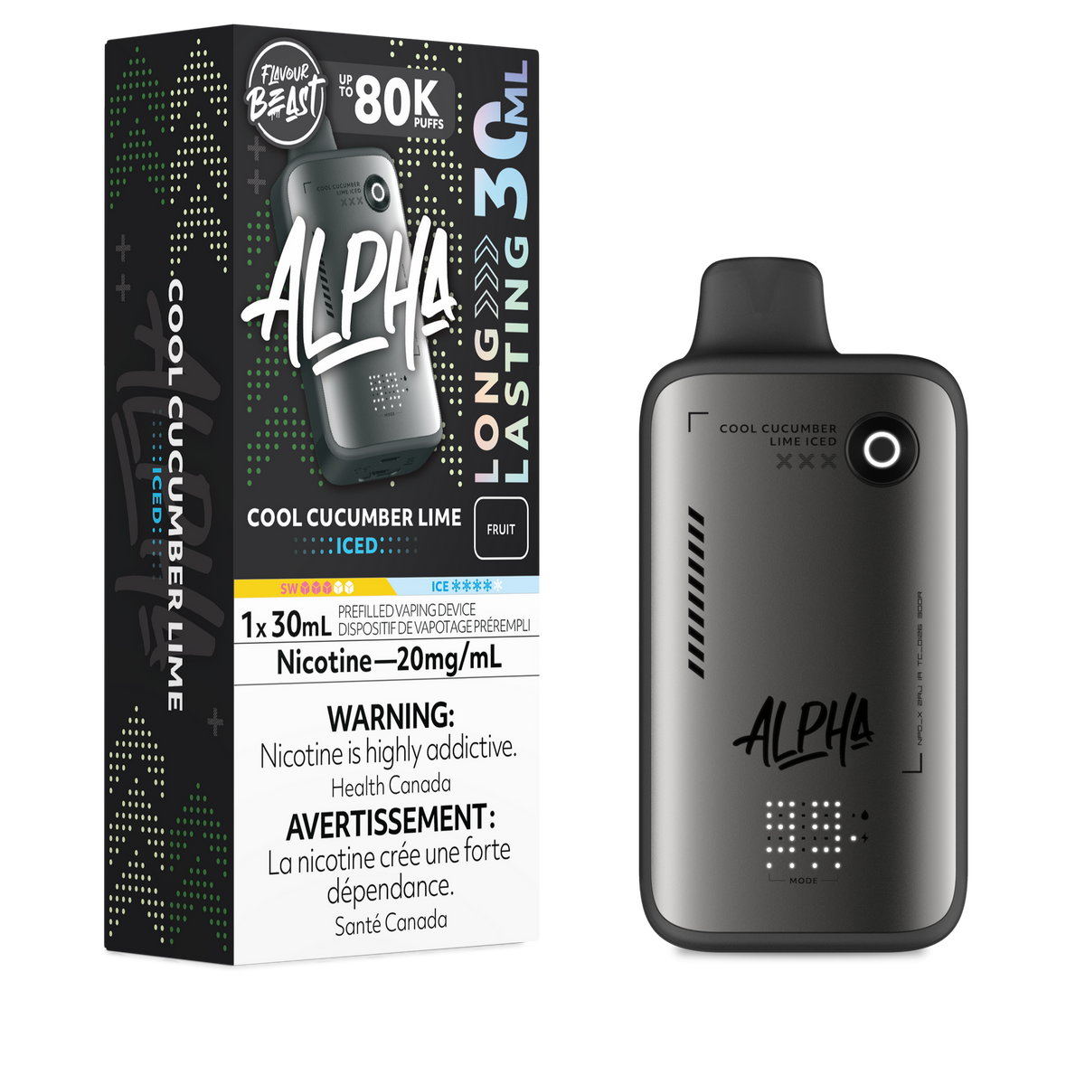 FLAVOUR BEAST ALPHA 80K COOL CUCUMBER LIME ICED 20MG
