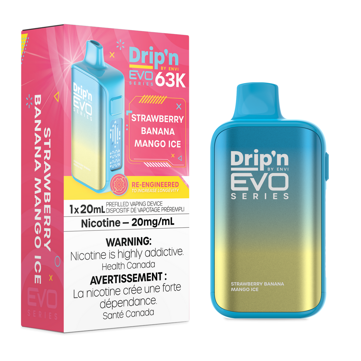 DRIP'N EVO 63K STRAWBERRY BANANA MANGO ICE 20MG