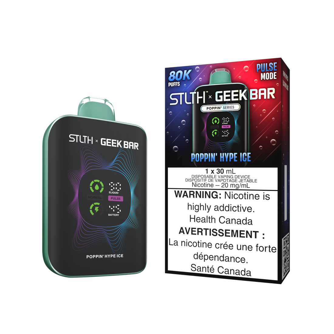 STLTH x GEEKBAR 80K POPPIN’ HYPE ICE 20MG