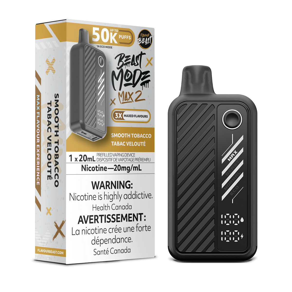 50K BEAST MODE MAX 2 SMOOTH TOBACCO 20MG