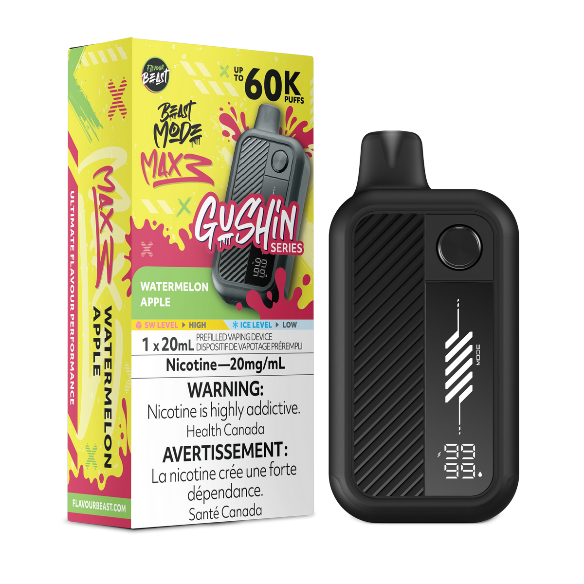 BEAST MODE MAX 3 60K GUSHIN’ WATERMELON APPLE 20MG