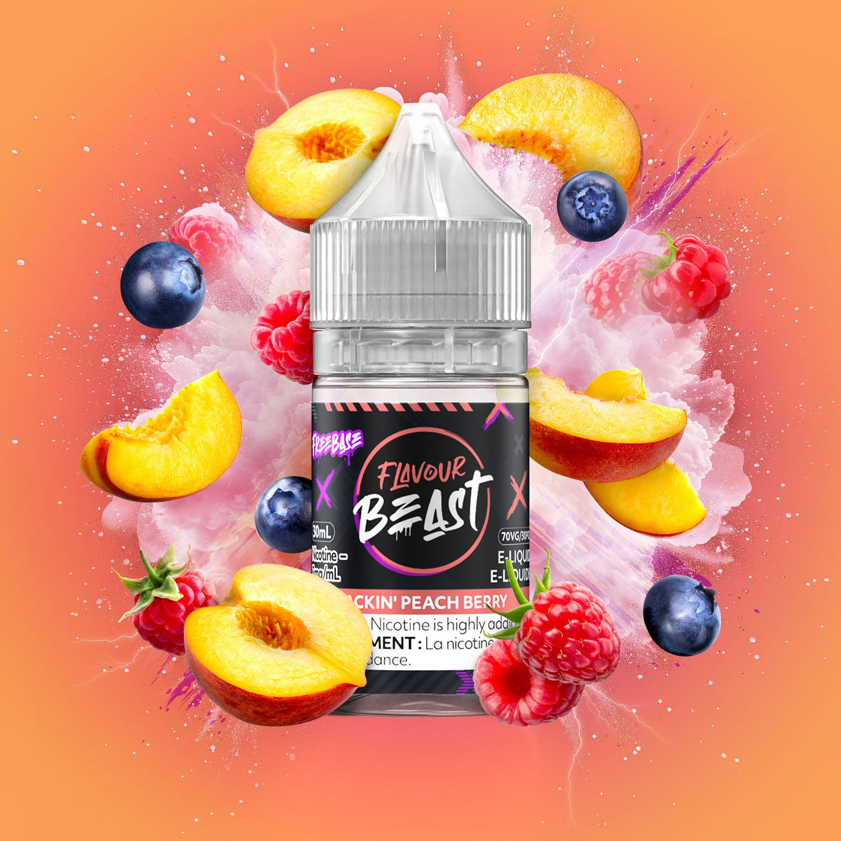 FLAVOUR BEAST PACKIN' PEACH BERRY 30ML 3MG