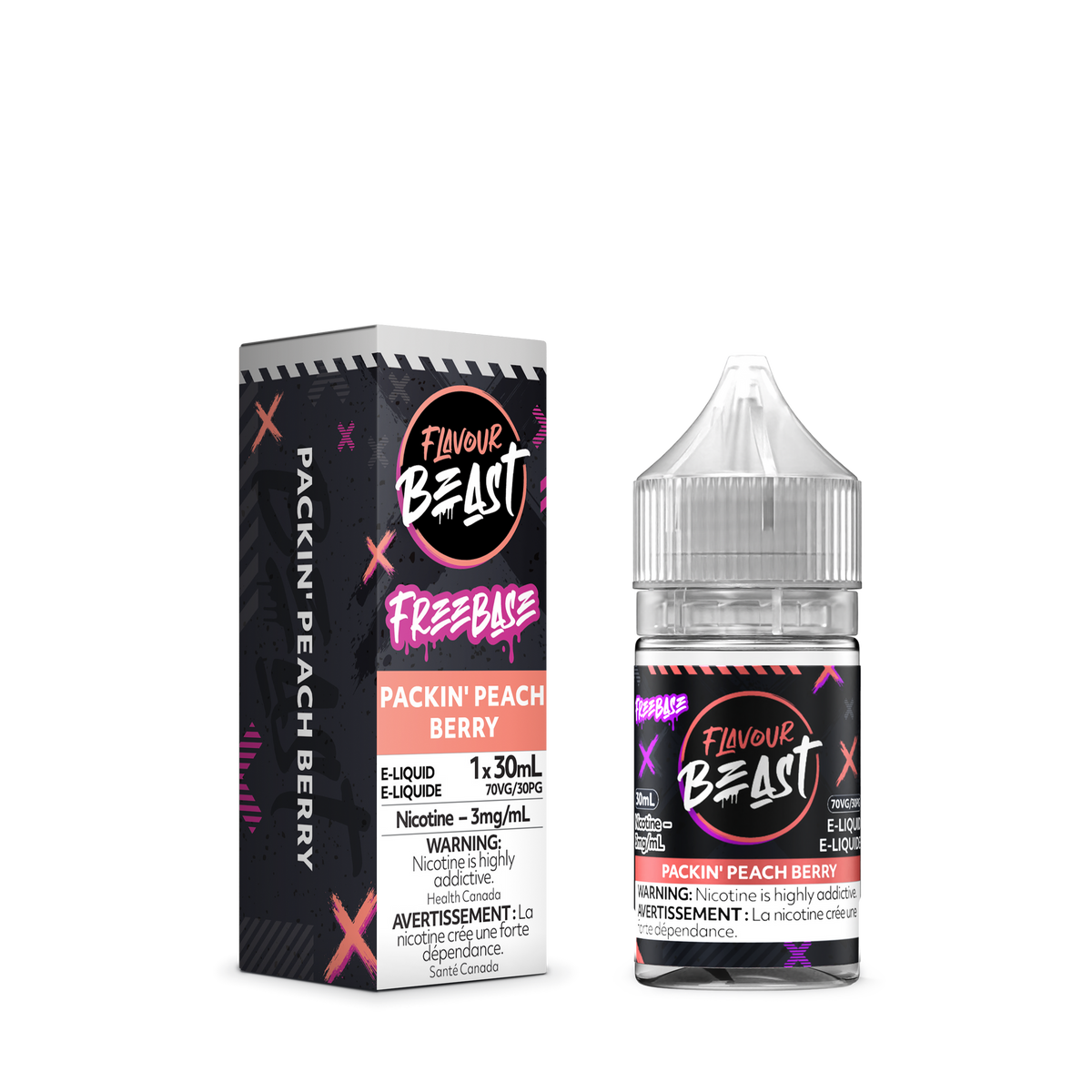 FLAVOUR BEAST PACKIN' PEACH BERRY 30ML 3MG
