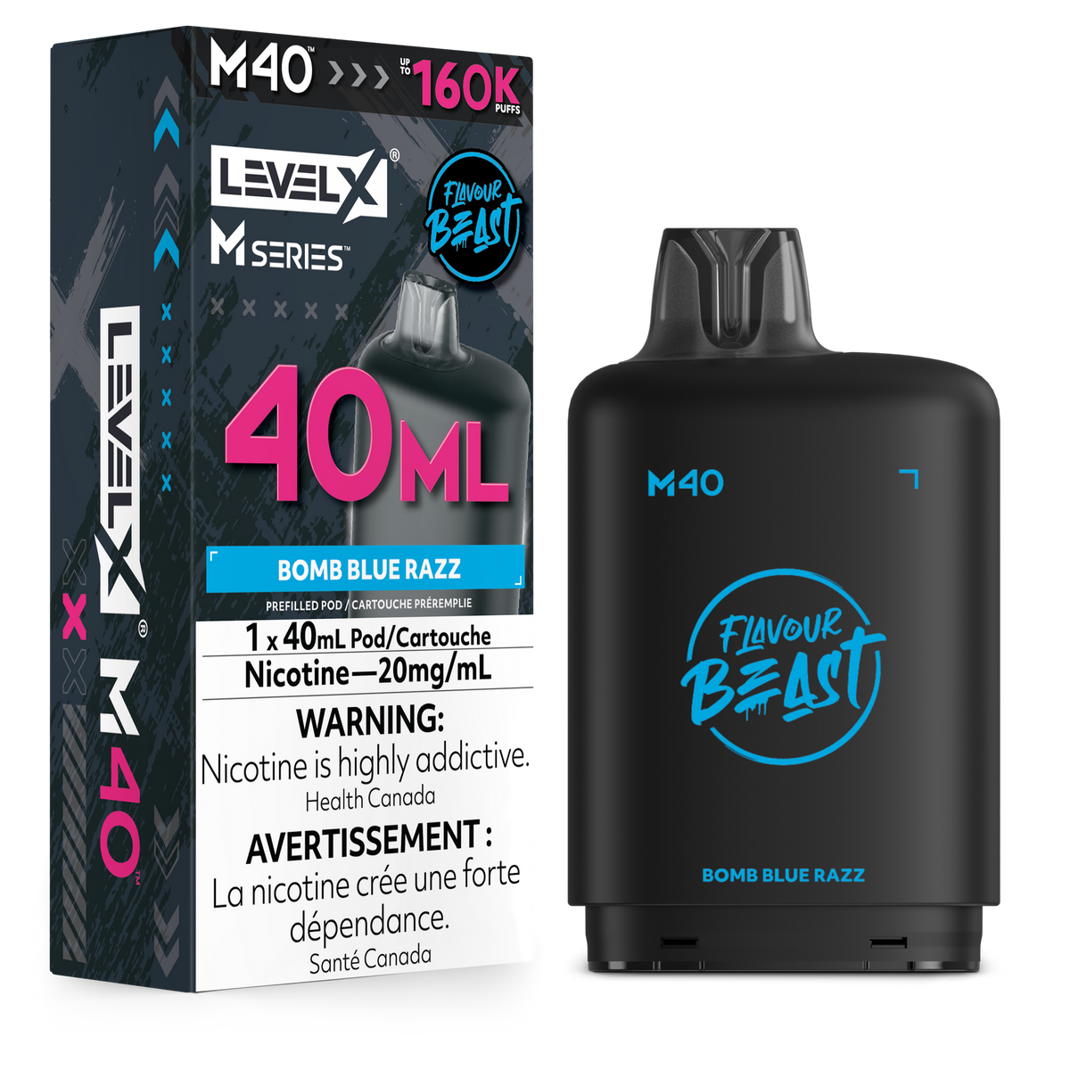 LEVEL X M40 160K BOMB BLUE RAZZ 20MG
