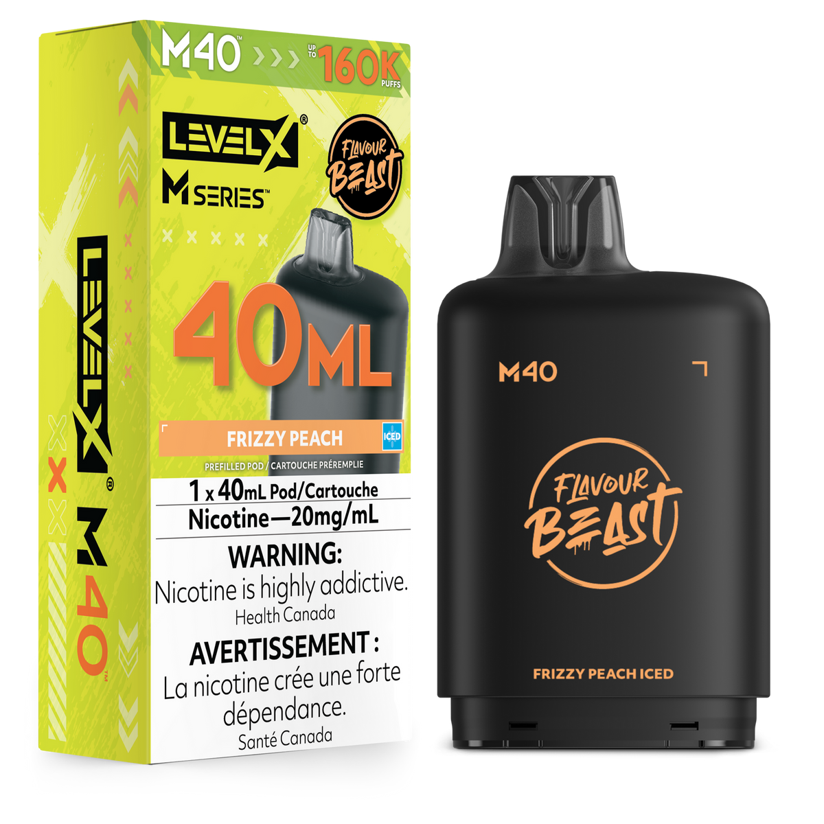 LEVEL X M40 160K FRIZZY PEACH ICE 20MG