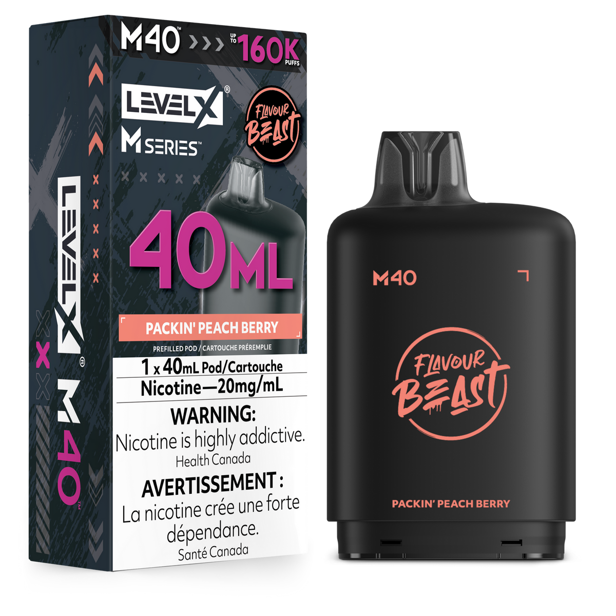 LEVEL X M40 160K PACKIN’ PEACH BERRY 20MG