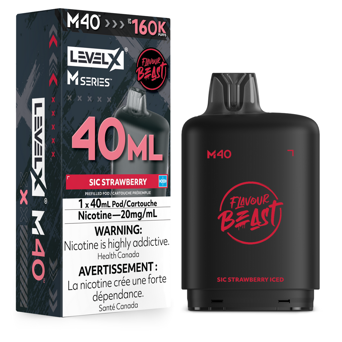 LEVEL X M40 160K SIC STRAWBERRY ICE 20MG
