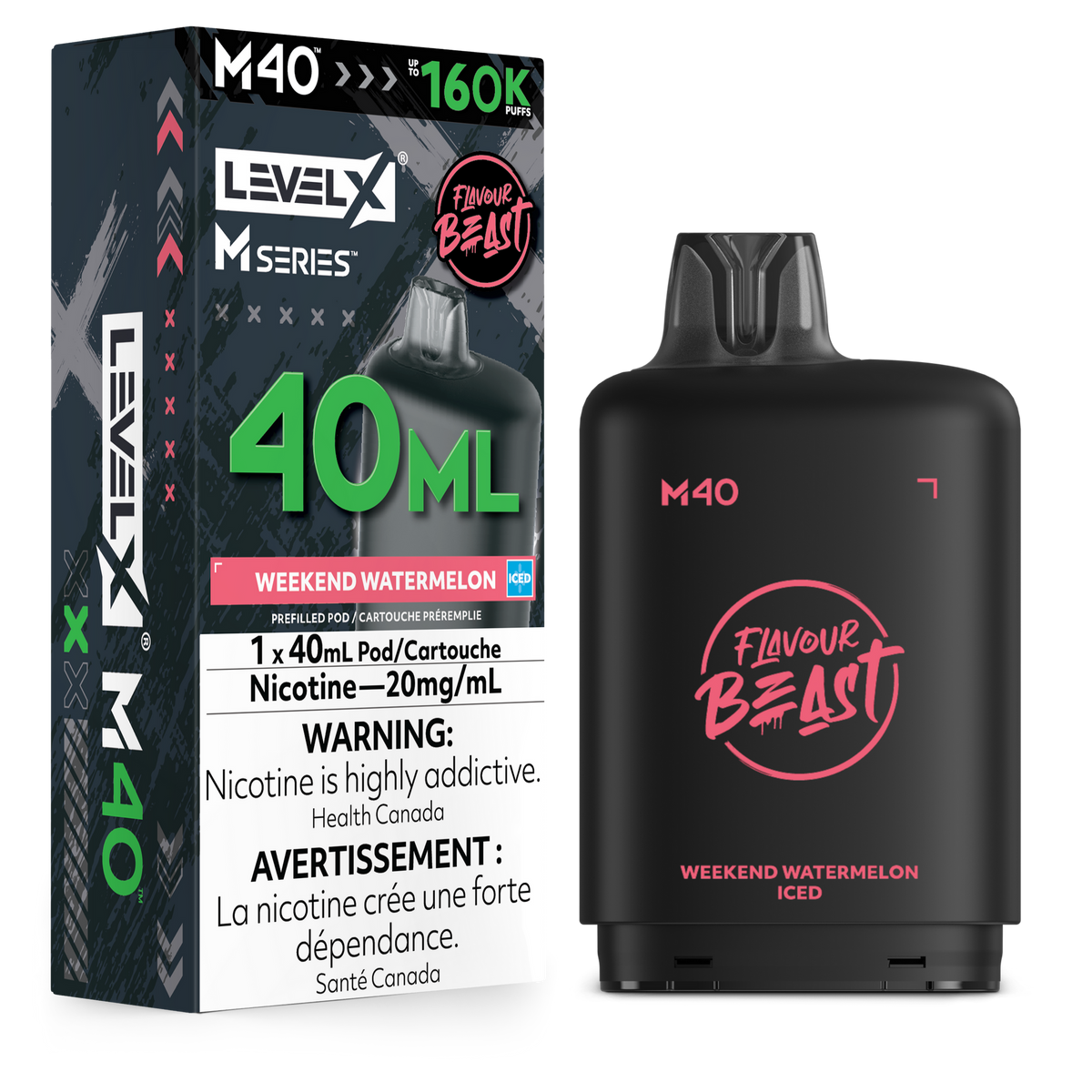 LEVEL X M40 160K WEEKEND WATERMELON ICE 20MG