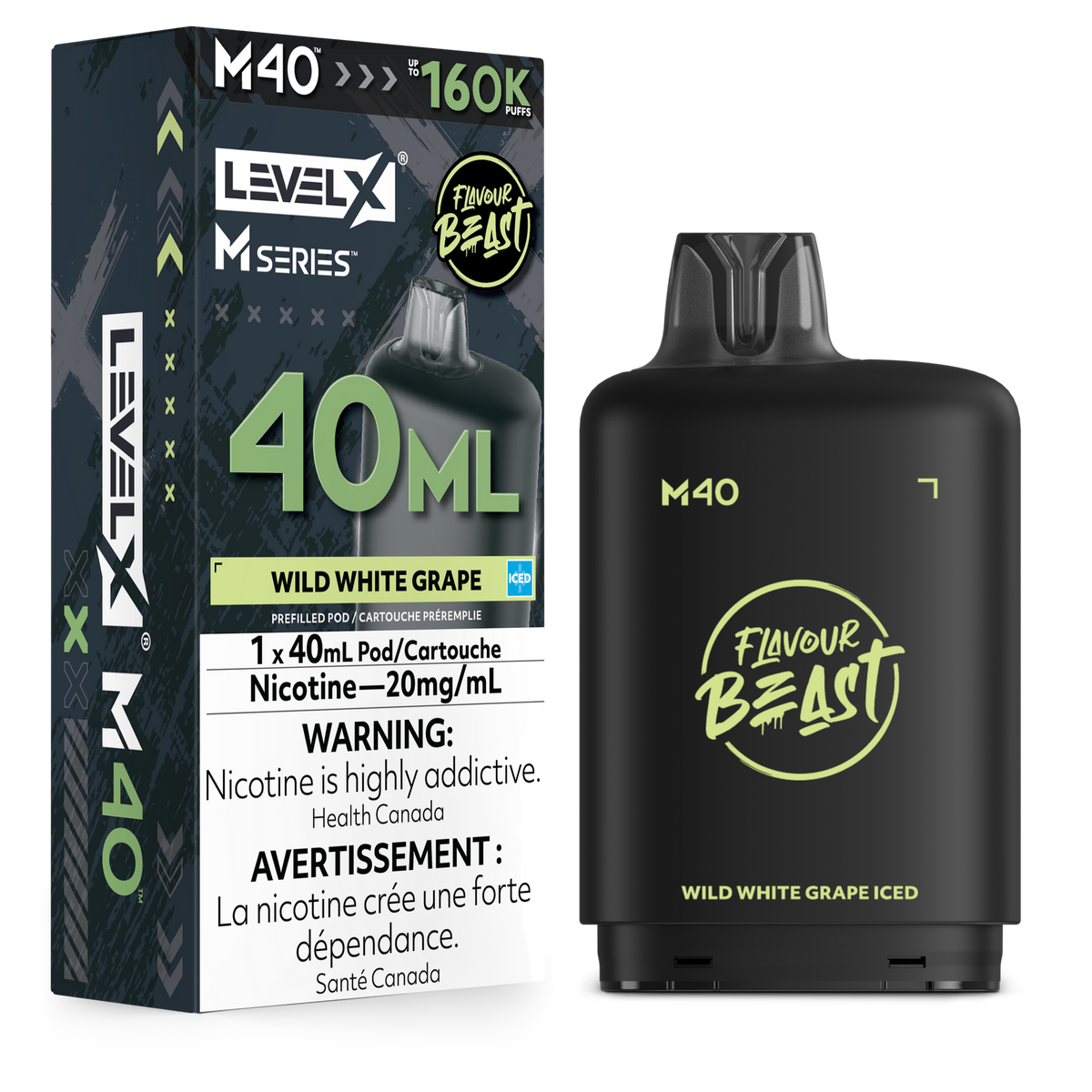 LEVEL X M40 160K WILD WHITE GRAPE ICE 20MG