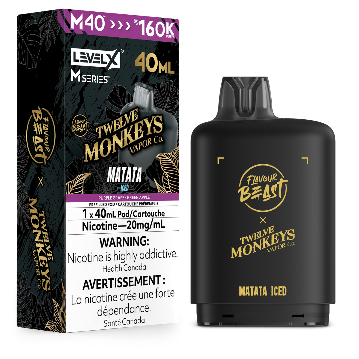 LEVEL X M40 160K TWELVE MONKEYS MATATA ICE 20MG