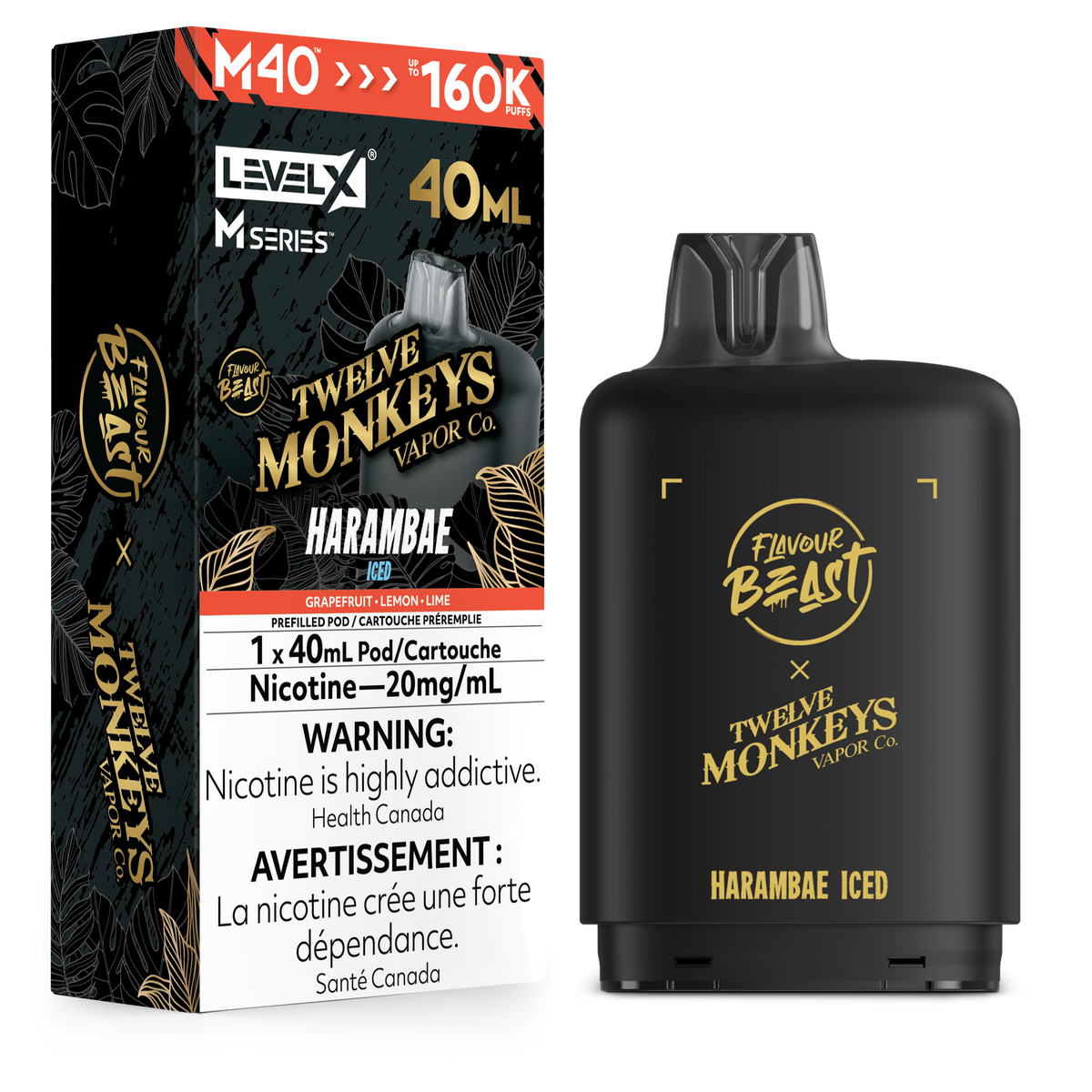 LEVEL X M40 160K TWELVE MONKEYS HARAMABAE ICE 20MG