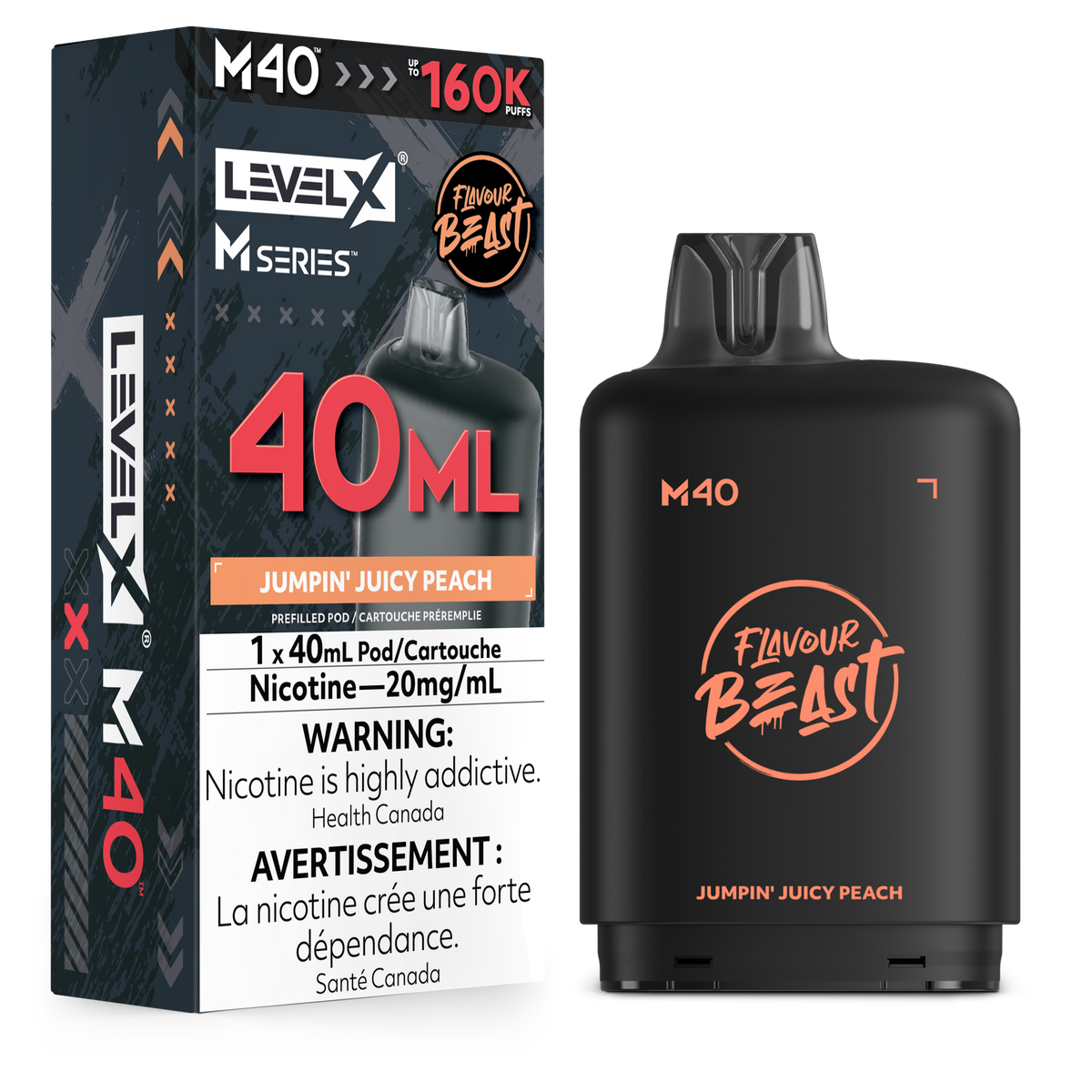 LEVEL X M40 160K JUMPIN’ JUICY PEACH 20MG