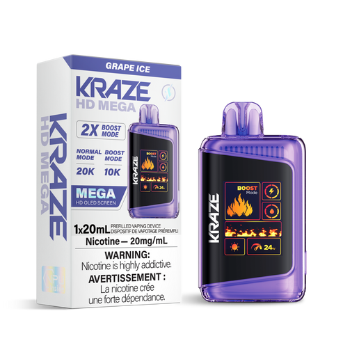 KRAZE MEGA 10-20K GRAPE ICE 20MG