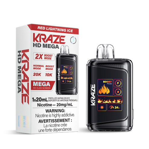 KRAZE MEGA 10-20K RED LIGHTNING ICE 20MG