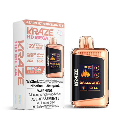 KRAZE MEGA 10-20K PEACH WATERMELON ICE 20MG