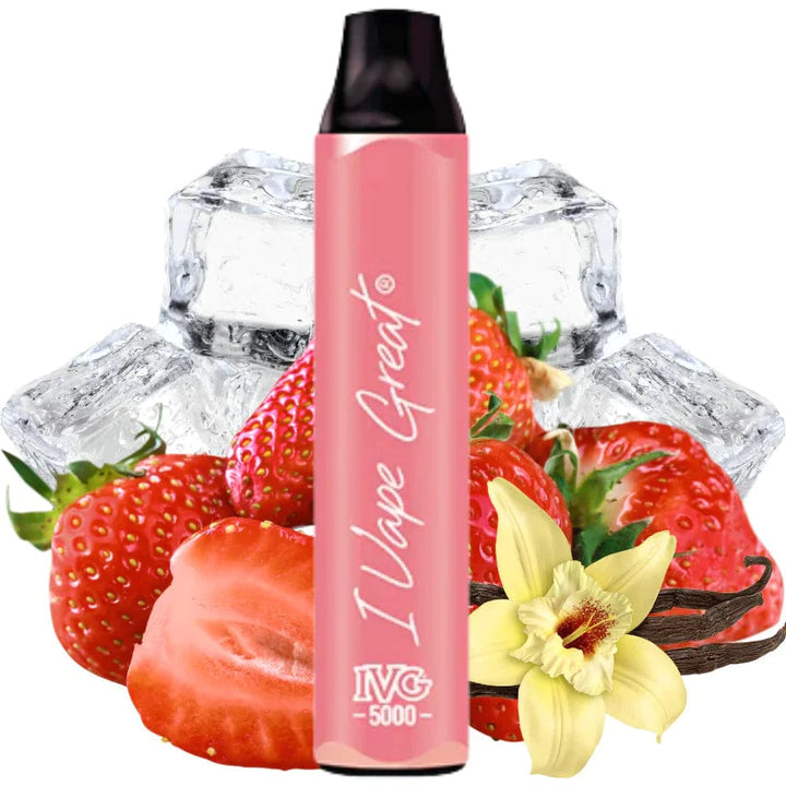 IVG 5000 CREAMY STRAWBERRY VANILLA ICE(ICY SMOOTH STRAWBERRY WHITE) 20MG