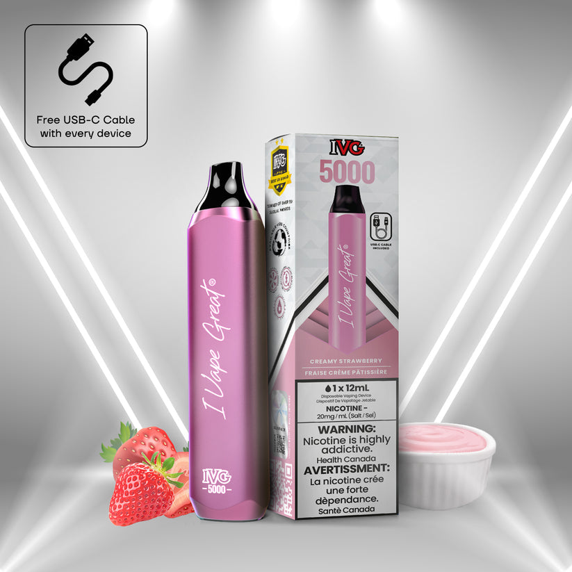 IVG 5000 STRAWBERRYLICIOUS(CREAMY STRAWBERRY) 20MG